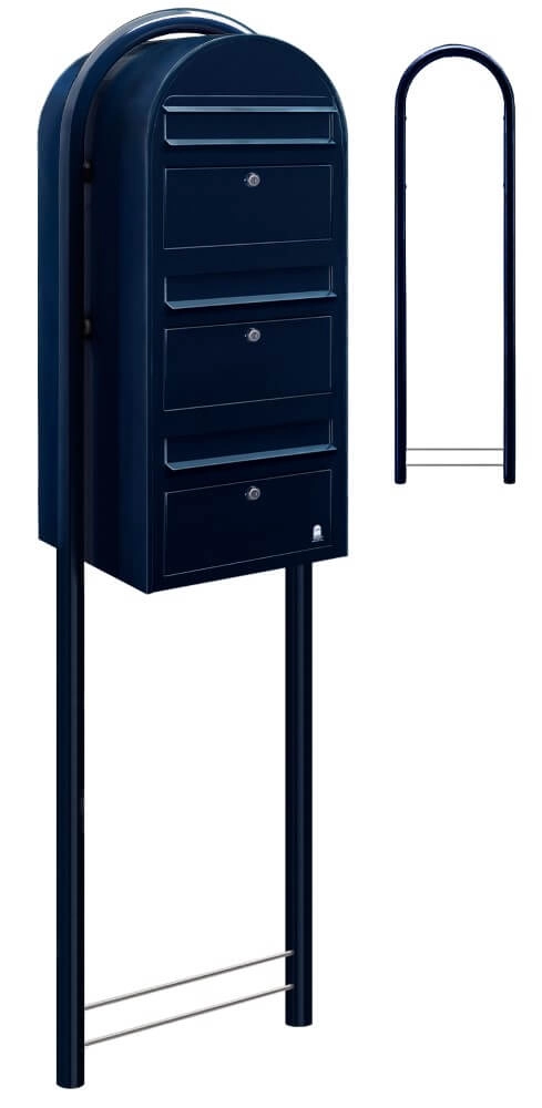 Briefkasten Trio 5004 Schwarz Blau Bobi 6417237015297