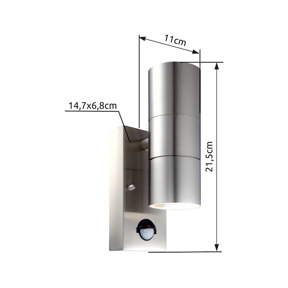 Wandlampe Style Edelstahl mit Sensor Globo 9007371340484
