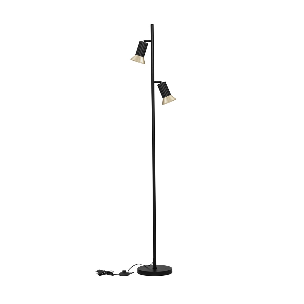 Design-Stehleuchte Luvia schwarz mit gold Lyora 5212017475619