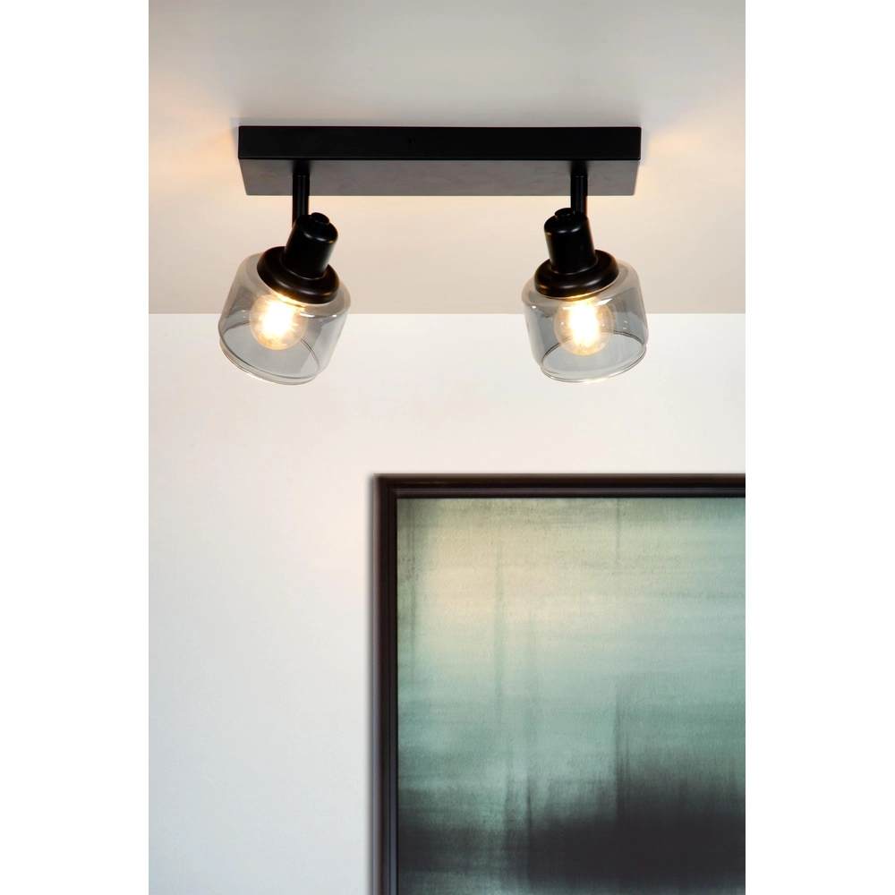 Deckenlampe Bjorn 2-Licht Schwarz Lucide 5411212771230