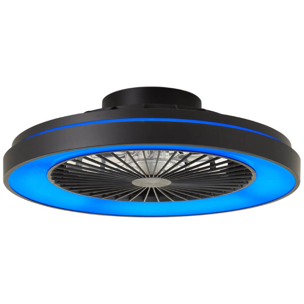Schwarzer Deckenventilator Mazzaro mit RGB-Lampe - 48cm Brilliant 4004353428449