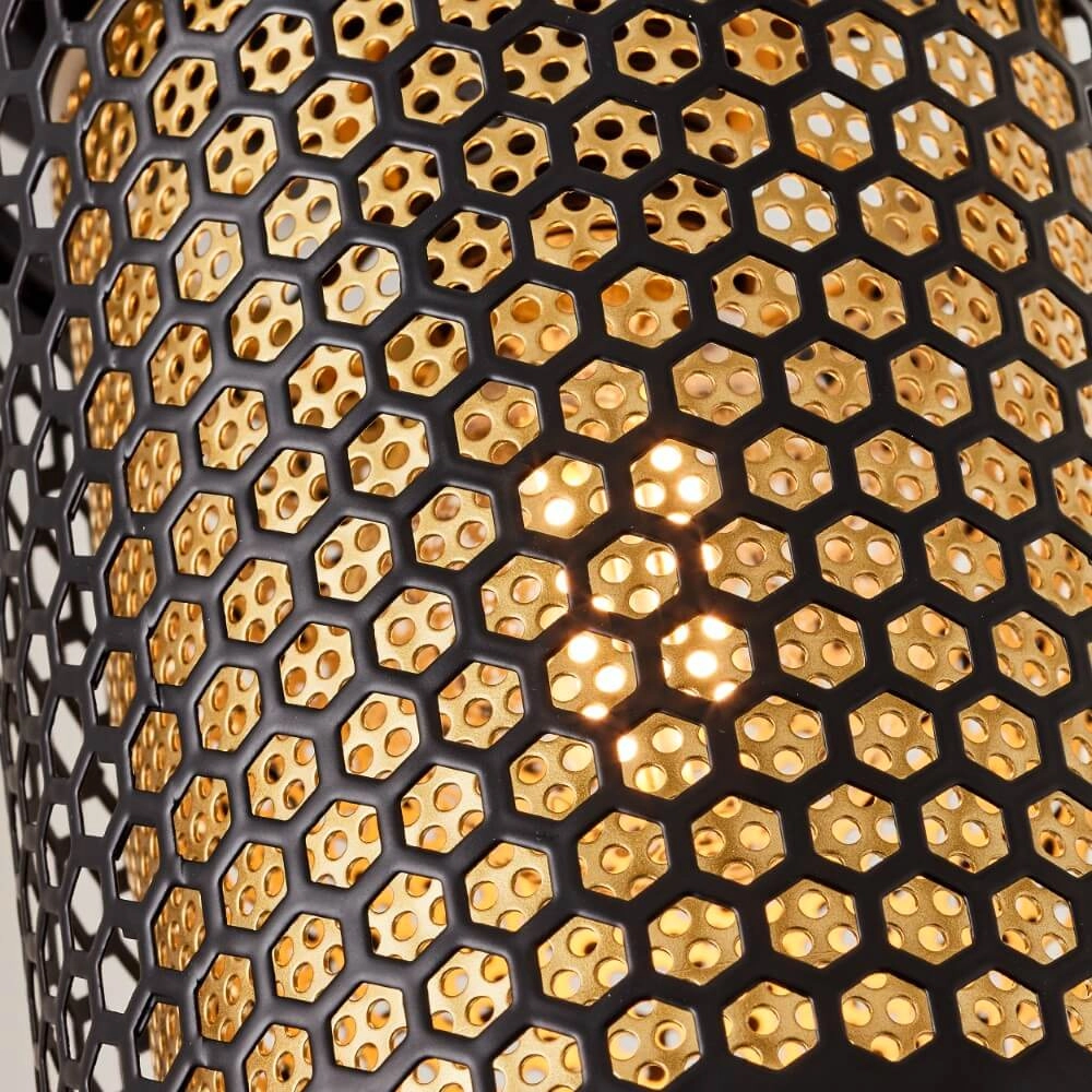 Schwarz mit goldener Wandlampe Cheval Brilliant 4004353424182