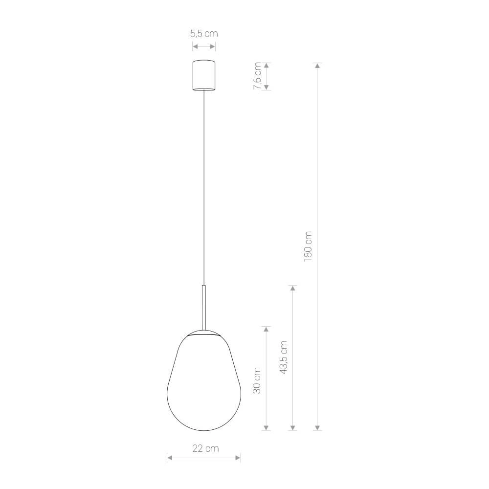 Ø 22cm Hängelampe Pear Small schwarz mit klarem Glas Lyora 5903139780094