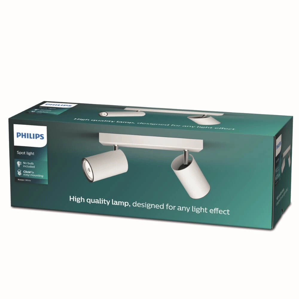 Weißer Deckenstrahler Kosipo 2-flammig Philips 8719514435230