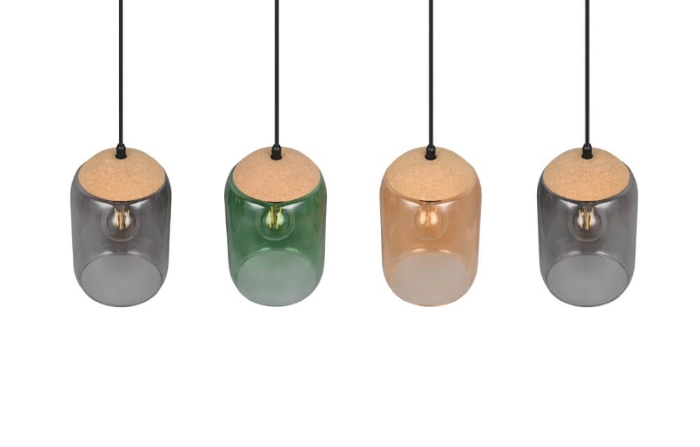 Esstischlampe aus Glas Cork 4-Licht Trio 4017807622997