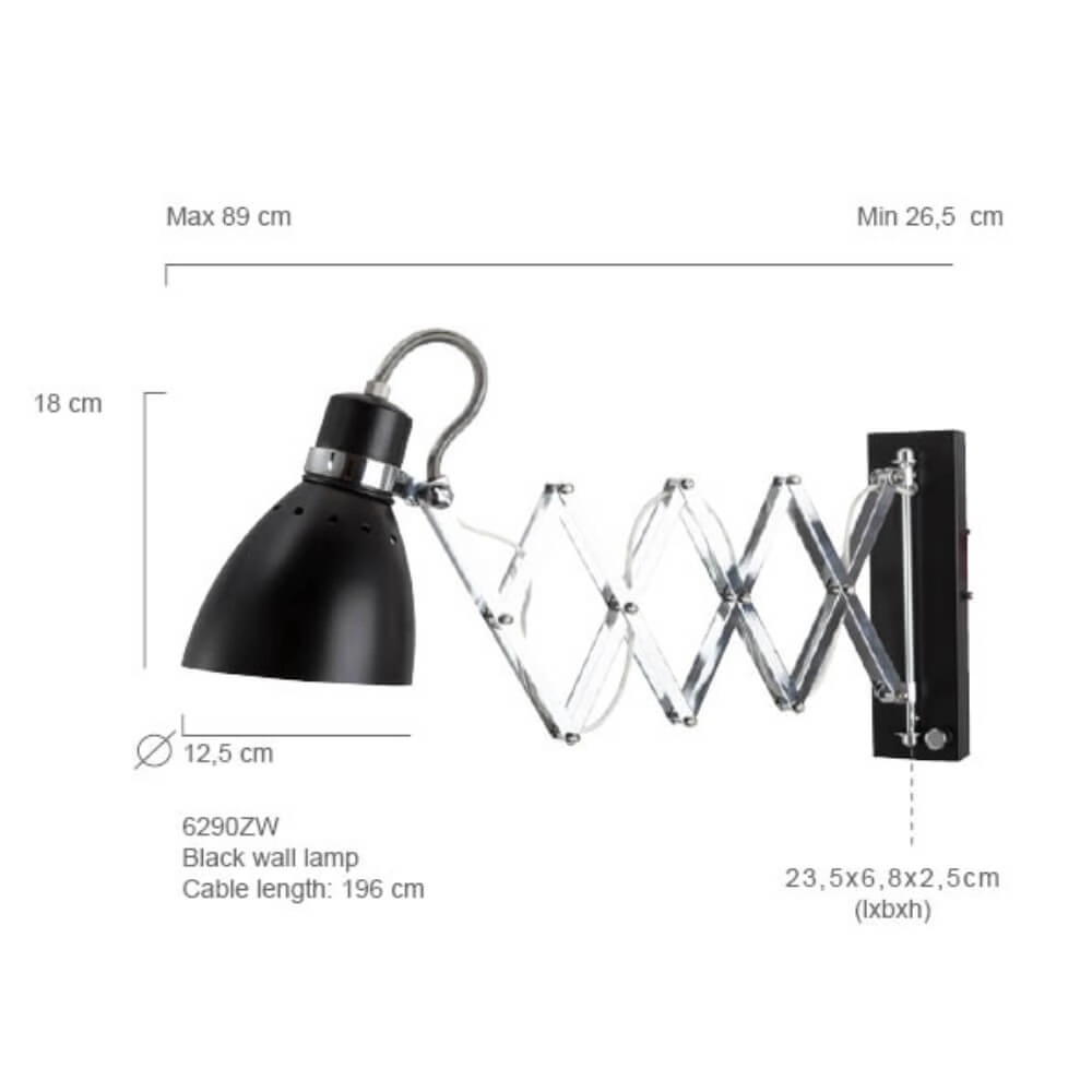 Wandleuchte Spring schwarz mit chrom Steinhauer 8712746068702