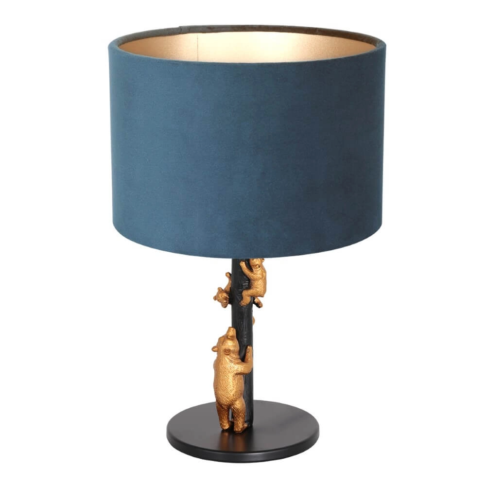 Designer-Tischlampe Animaux mit blauem Samt