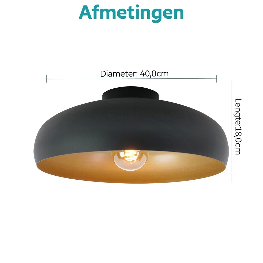 Schwarze Deckenlampe Mogano Ø 40cm - 1x E27 Eglo 9002759318499