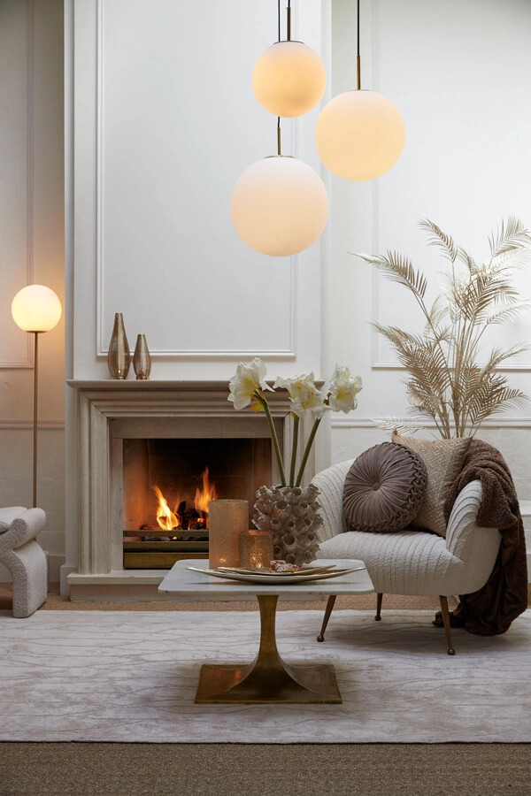 Einzigartige Stehleuchte Medina Weiß mit Gold Light & Living 8717807650889