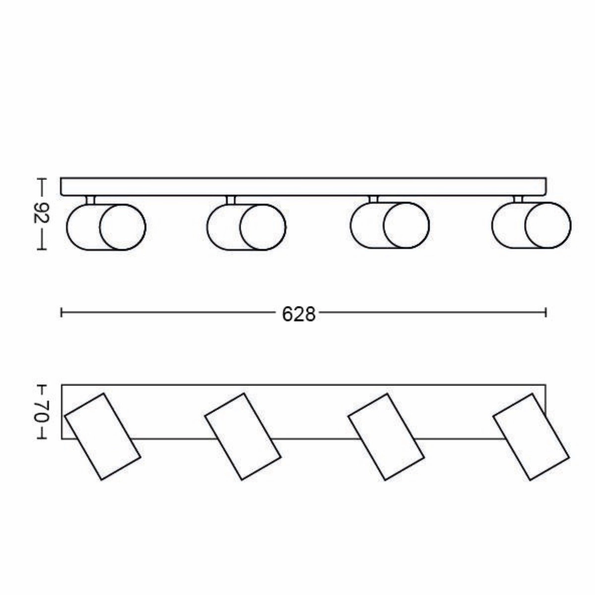 Leuchte Kosipo 4-Licht schwarz Philips 8718696164945