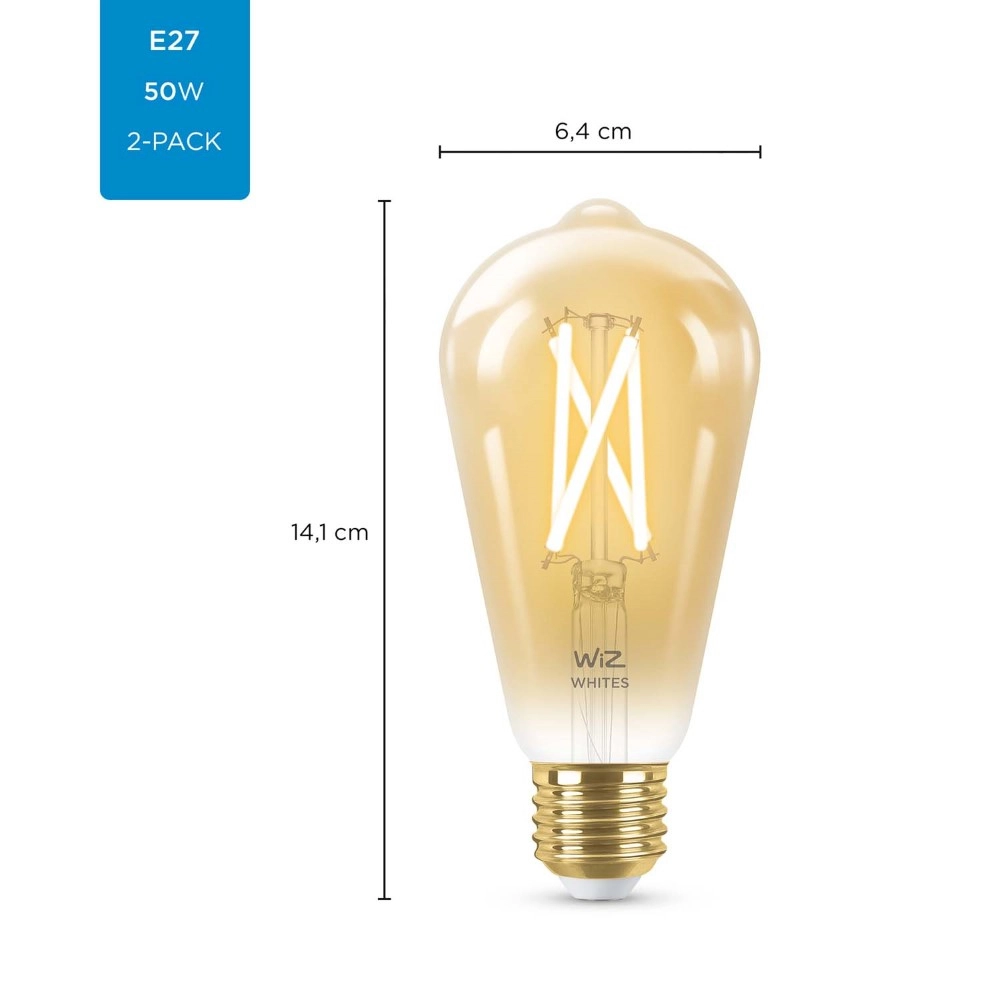 Satz Goldline-Glühbirnen WiZ - 2x 6,7W - E27 - Led Philips 8719514551077