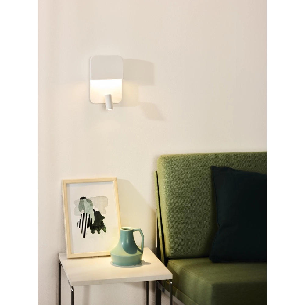 Nachttischlampe Boxer Weiß mit USB-Ladepunkt Lucide 5411212791542