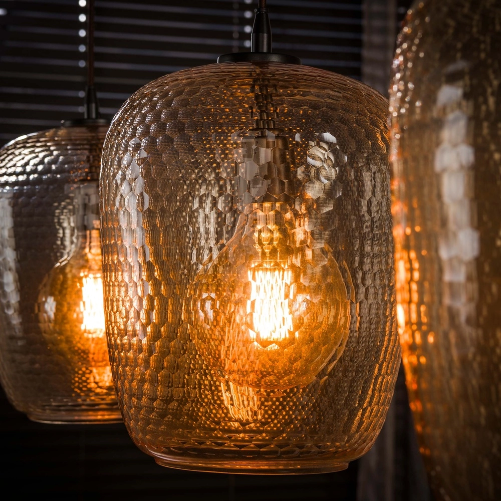 3-Licht Pendellampe Python Bernsteinglas Lyora 8716803514997
