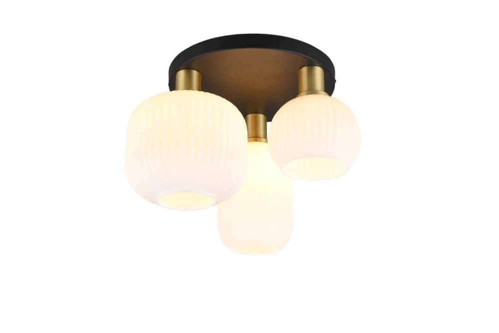 Trendige Deckenleuchte Diva mit weißem Glas Trio 4017807614541
