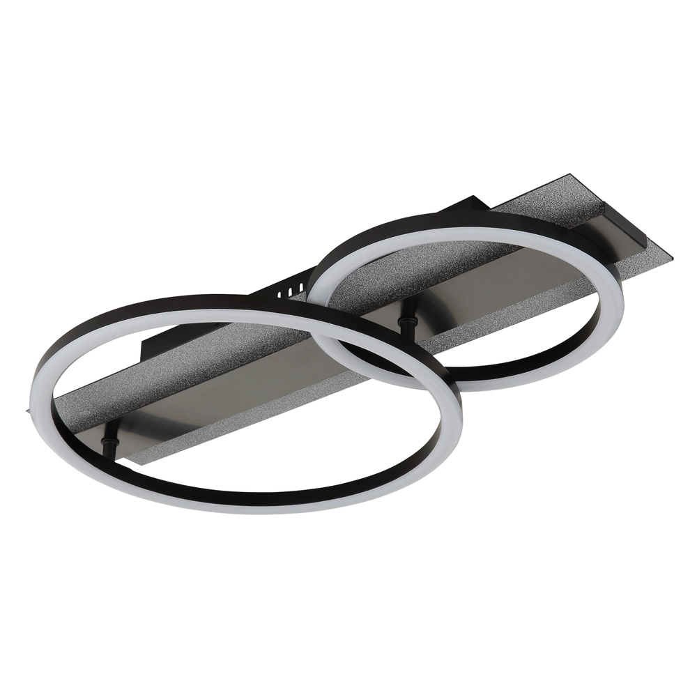 Schwarze Deckenlampe Norberto 2 Ringe Globo 9007371566839