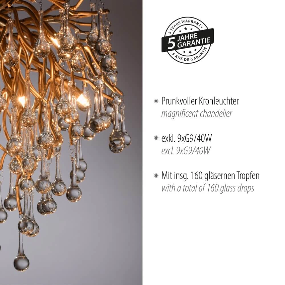 Kronleuchter Icicle Messing 50cm Paul Neuhaus 4012248352083