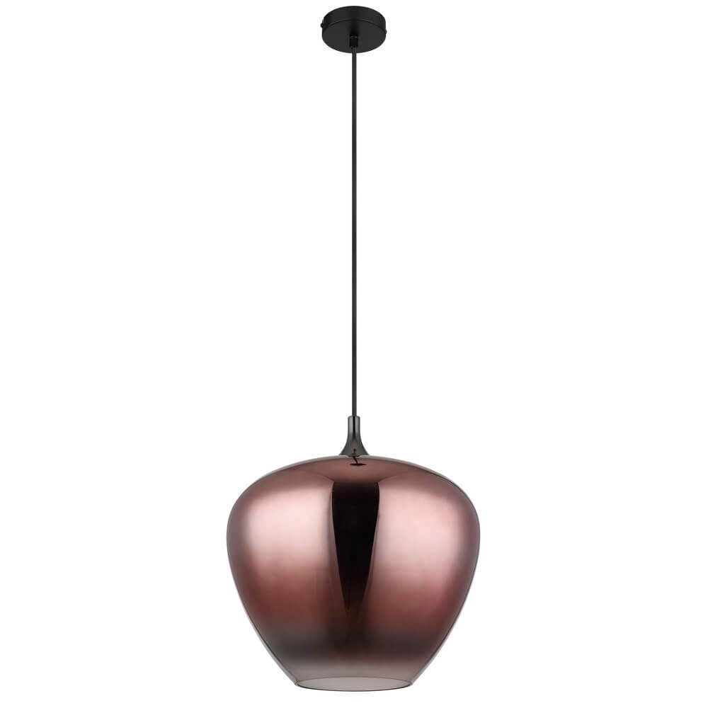 Schwarze Pendelleuchte Maxy mit rotem Glas Ø 40cm Globo 9007371456970