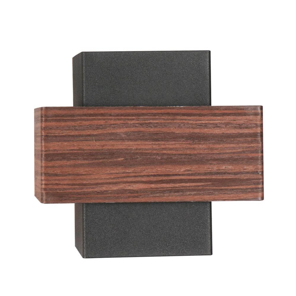 Wandleuchte Muro schwarz mit Holz S Steinhauer 8712746177749