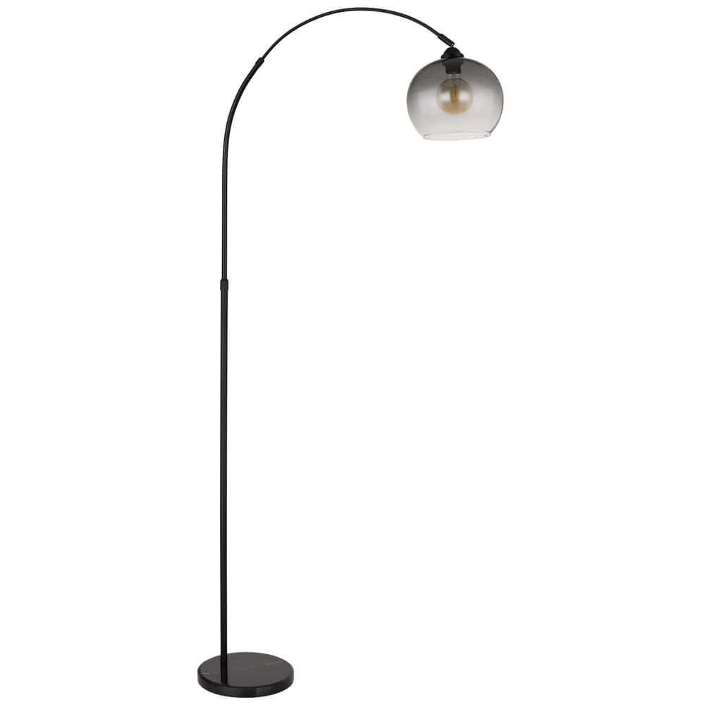 Schwarze Bogenlampe Newcastle Glühbirne Rauchglas Globo 9007371454228