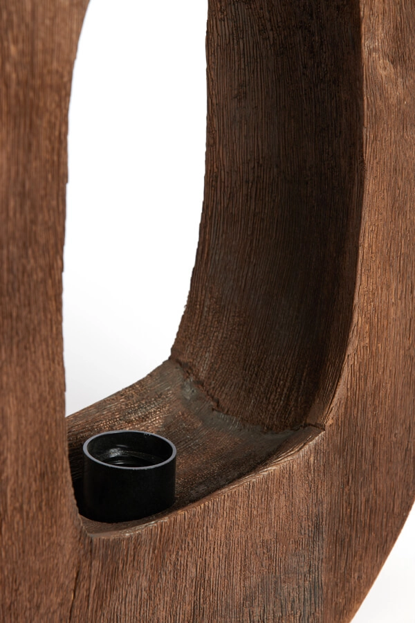Tischleuchte aus dunklem Holz Kelafo 33 x 40cm Light & Living 8717807691080