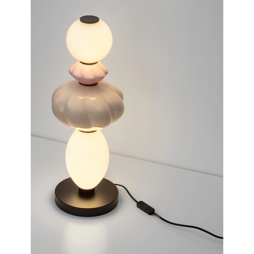 Tischlampe Oneta weiß - rosa - beige Lyora 5212017473950