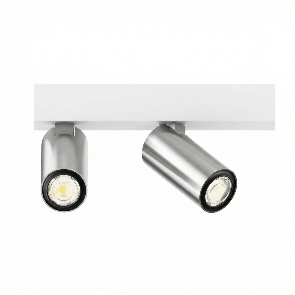 2-Licht oberflächenmontierter Scheinwerfer Tevo Mini Weiß mit Chrom Lyora 8716803510586