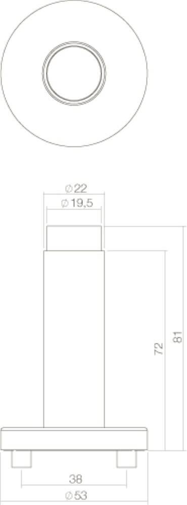Türstopper Stelo Wand mit Rosette Edelstahl Intersteel 8714186053461