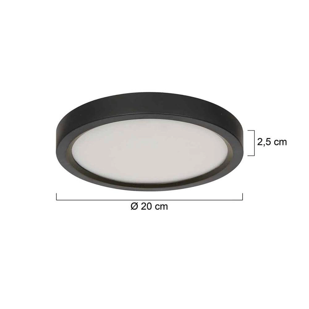 Schwarze Deckenleuchte Walcie Ø 20cm Steinhauer 8712746176575