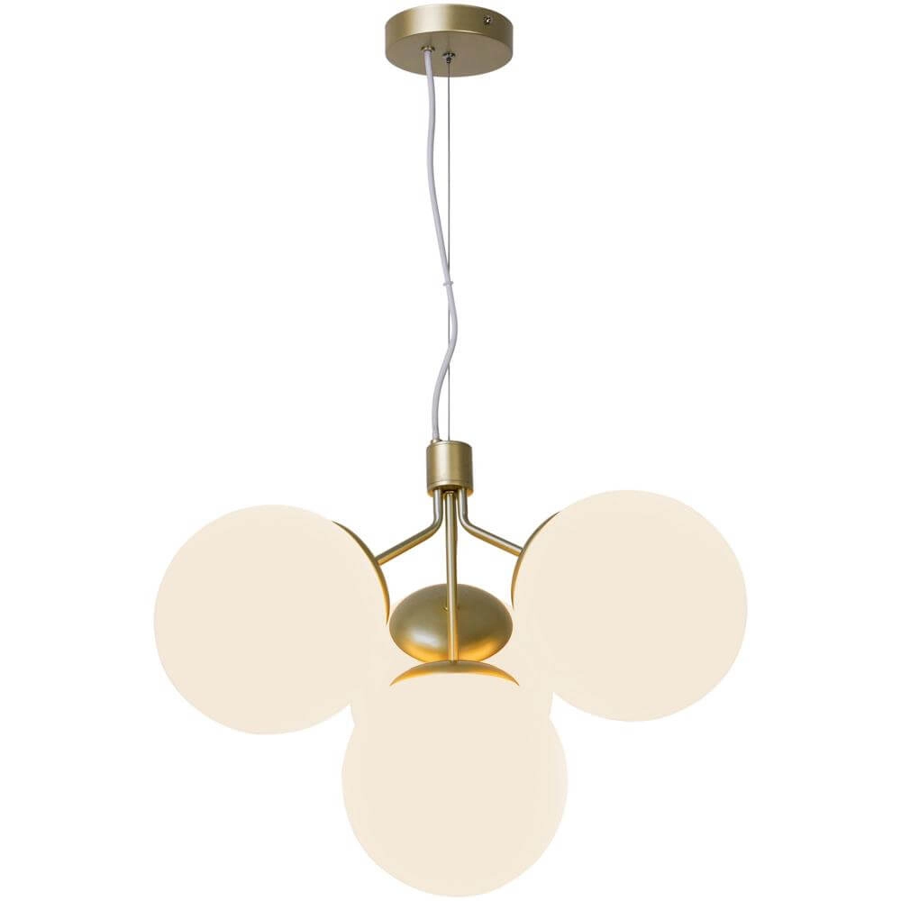 4-flammige Pendelleuchte Ivona Gold mit weißem Glas Nordlux 5704924005329