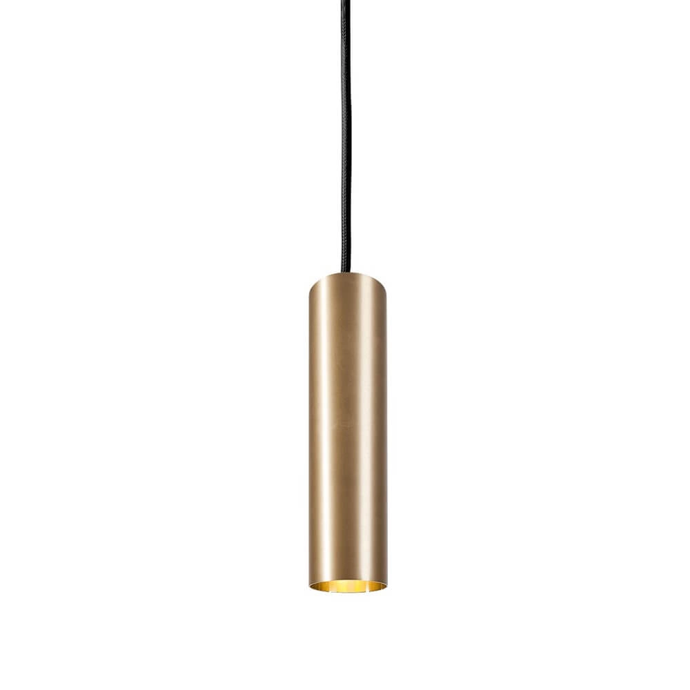 Schmale Hängelampe Eye schwarzes Gold