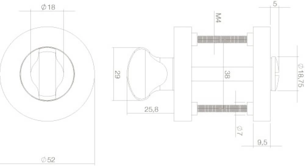 Verschluss der Toilette Tira Rund weiß Intersteel 8714186493946