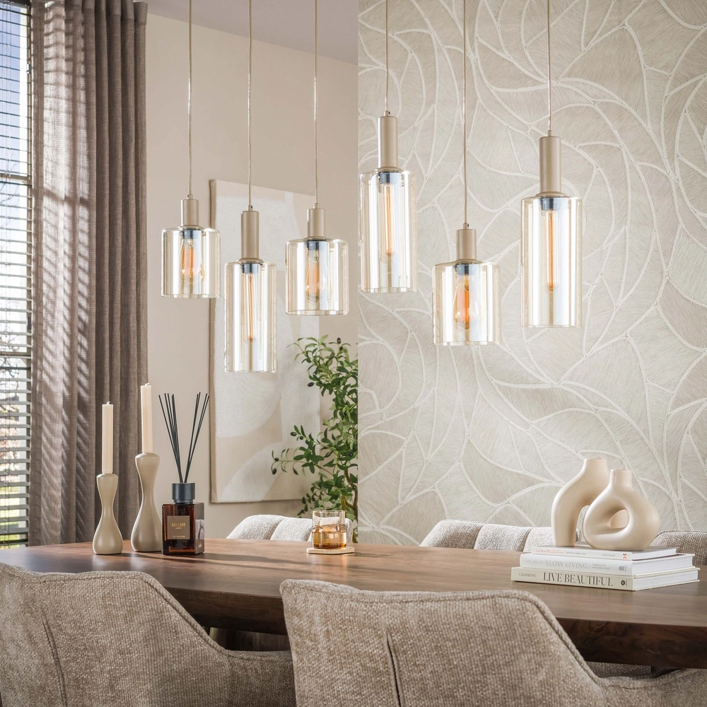Design-Pendellampe Sepiora 6-helles Sandbraun Lyora 8716803515291