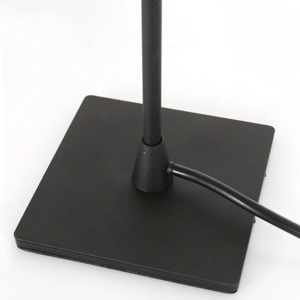 Schwarze Tischlampe Ancilla mit Rauchglas Steinhauer 8712746146790