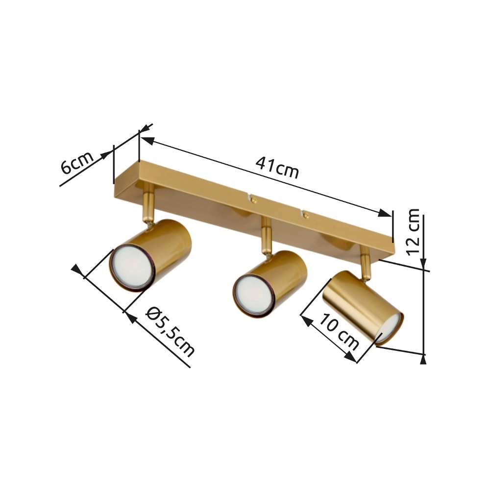 Deckenlampe 3-Leuchten Robby Gold Globo 9007371458073