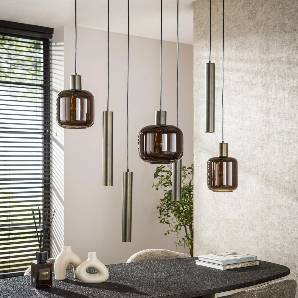 Pendellampe Bronza Sienabraun – dunkles Glas Lyora 8716803513433