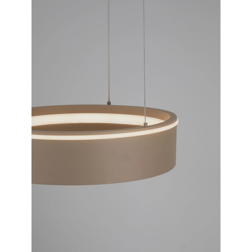 Moderne Pendellampe Olivia sandbraun Ø 40 cm Lyora 5212017494177