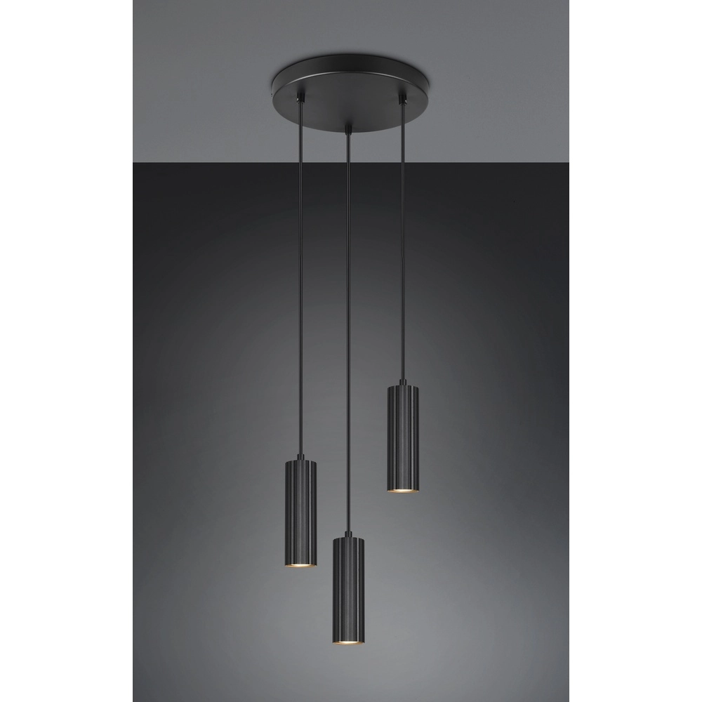 3-flammige Pendelleuchte Soka schwarz Trio 4017807658590