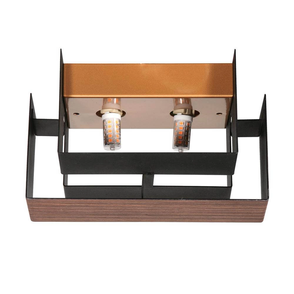 Wandleuchte Muro schwarz mit Holz M Steinhauer 8712746177756