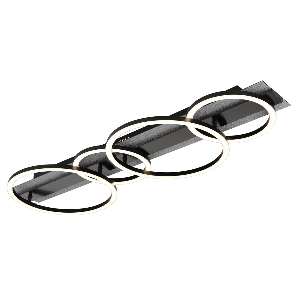 Schwarze Deckenlampe Norberto 4 Ringe Globo 9007371575831