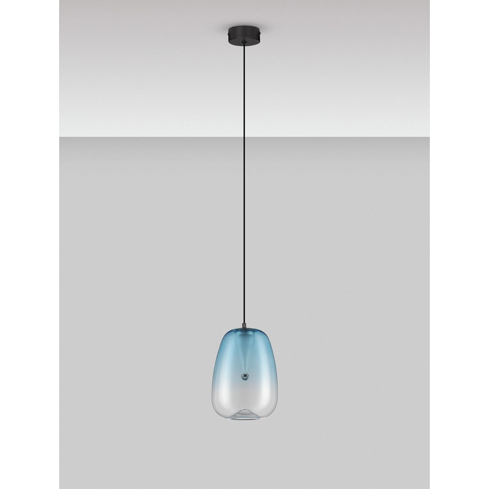 Design-Pendelleuchte Oblo 1-hellblaues Glas Lyora 5212017474117