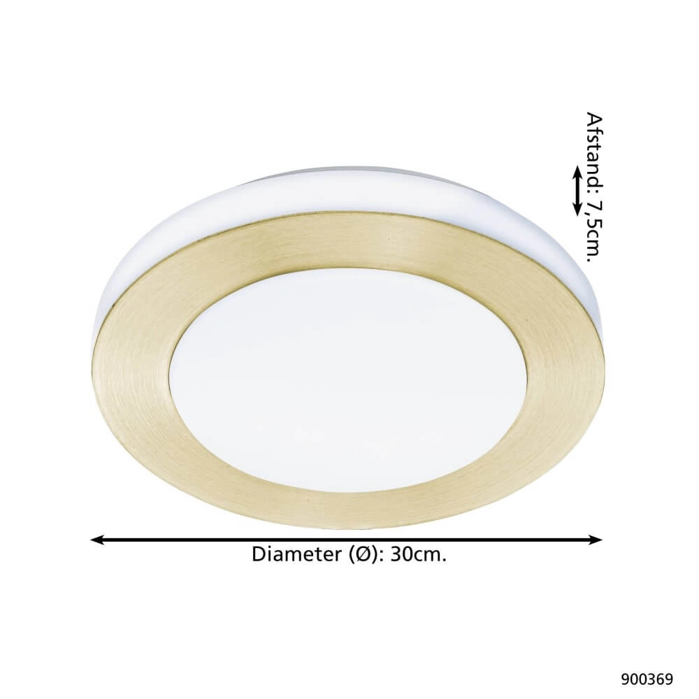 Badezimmerlampe aus Messing Led Carpi Ø 30cm Eglo 9008606240623