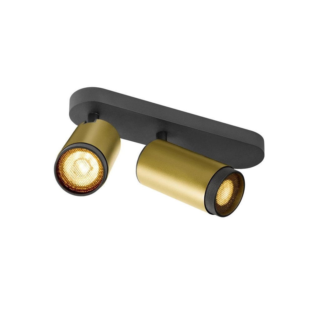 Aufputz-Spot Grip! L 2-helles Gold mit schwarzem Ring