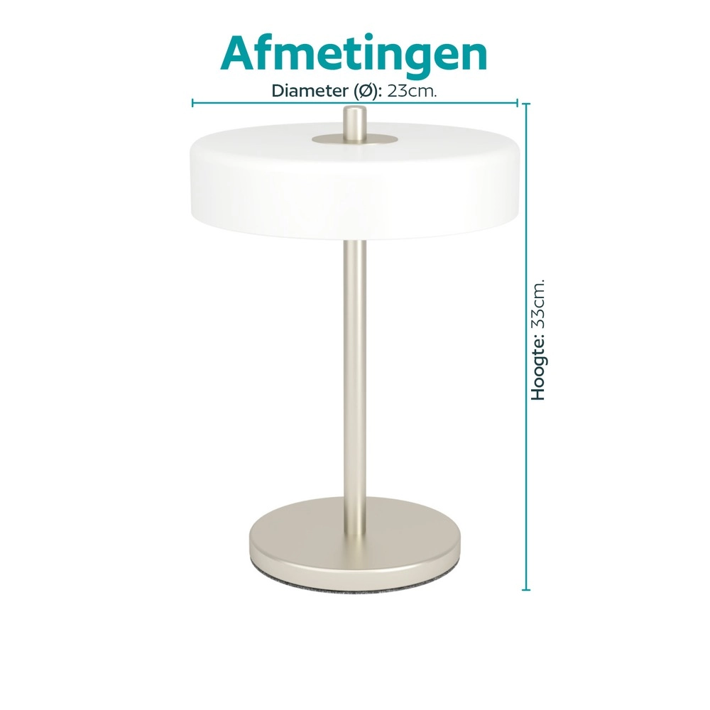 Design-Tischlampe Salve Nickel
