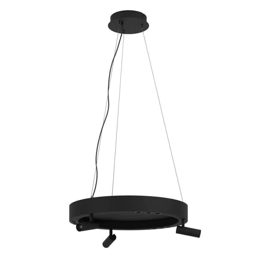 Schwarze LED-Hängelampe Bruscoli Ø 60cm