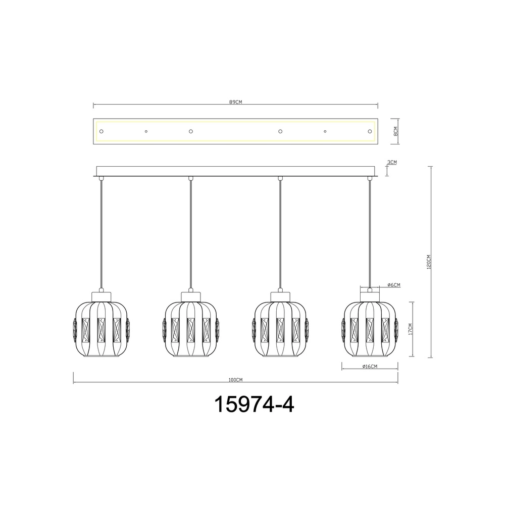 Essaal-Pendellampe Arlen 4-hell sandbraun Globo 9007371580569