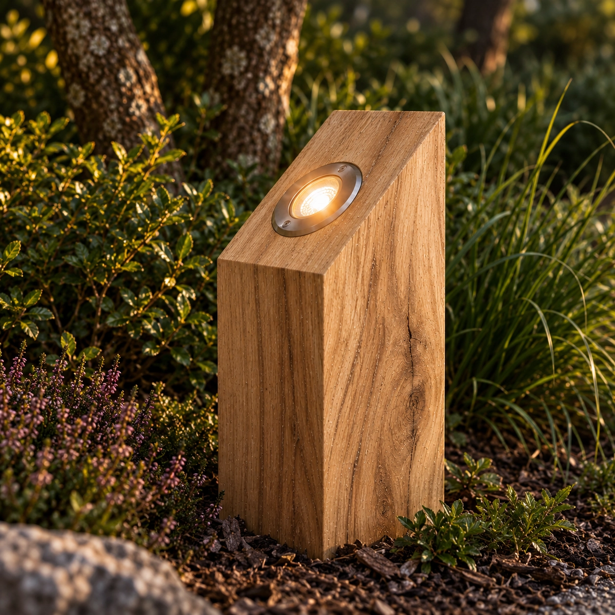 Holz-Uplighter Sotto Rustikale Kastanie – 40 cm – 2700.000 km