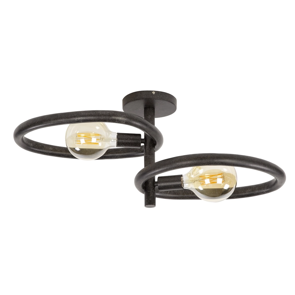 Landdeckenlampe Pebble arktisch schwarz – 2x E27 Lyora 8716803510999