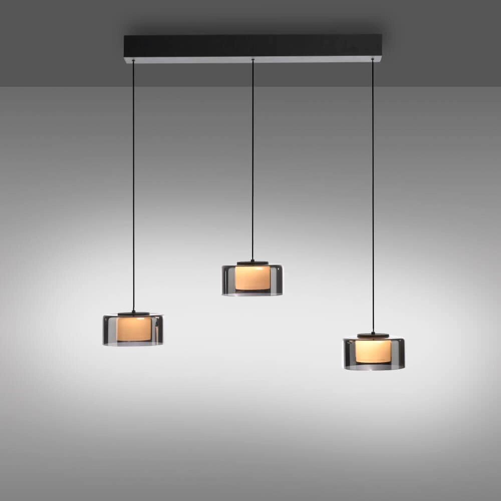 Hängelampe mit 3 Leuchten Rika Schwarz Paul Neuhaus 4012248383070