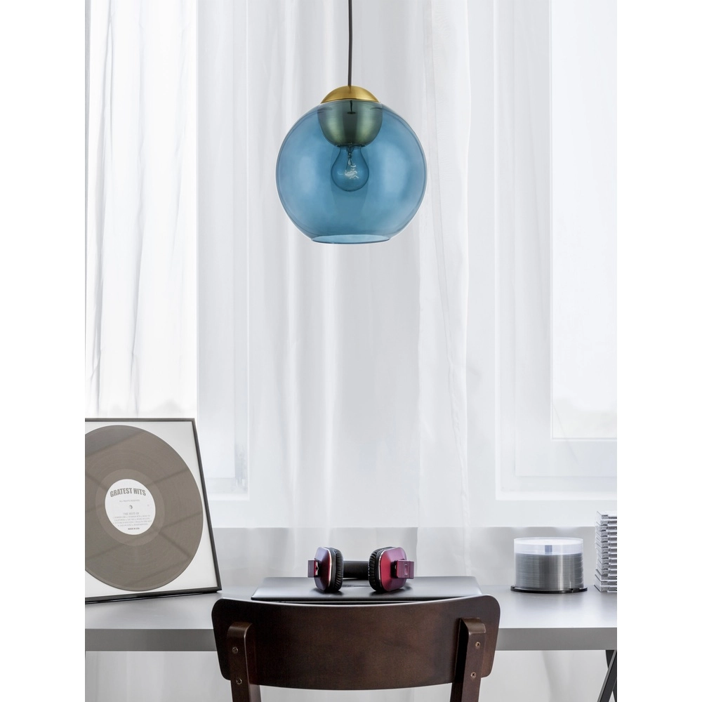 Design-Pendelleuchte Midori blaues Glas