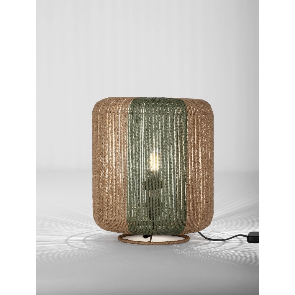 Tischlampe Dena Ø 33cm braun mit grün Lyora 5212017477392